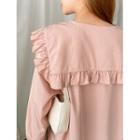 Frilled Sailor-collar Tie-neck Blouse