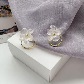 Acrylic Flower Alloy Hoop Earring 1 Pair - Earring - One Size