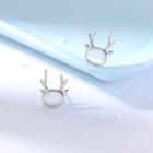 Deer Stud Earring Stud Earring - 1 Pair - Deer - Silver - One Size