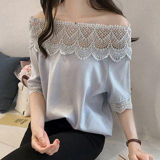 Off-shoulder Lace Crochet Top