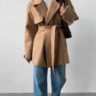 Drop-shoulder Flap Wrap Jacket