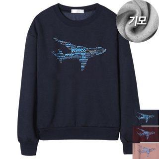 Couple Brushed-fleece Lined Printed Sweatshirt