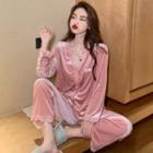 Set: Velvet Shirt + Pants