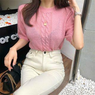 Cable-knit Short-sleeve Top