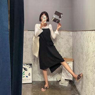 Set: T-shirt + Spaghetti-strap Long Dress