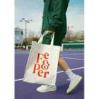 [fever & Percent] Letter Canvas Shopper Bag Cream - One Size