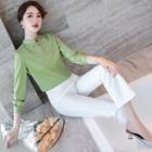 Long-sleeve Stand Collar Blouse / Dress Pants / Skirt