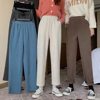 High-waist Corduroy Straight Cut Pants