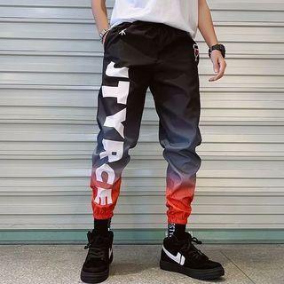 Lettering Print Gradient Jogger Pants