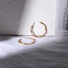 Twisted Alloy Open Hoop Earring 1 Pair - Gold Circle - One Size