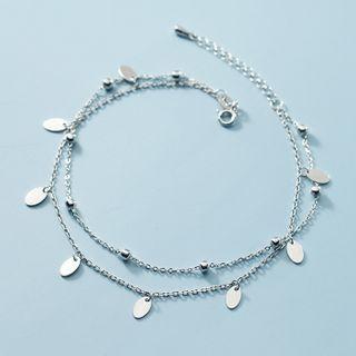 Disc Layered Bracelet S925 Silver - Anklet - Silver - One Size