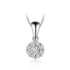 925 Sterling Silver Snowflake Pendant With White Cubic Zircon And Necklace