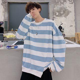 Striped Side-slit Pullover
