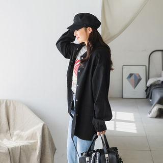 Snap-button Linen Blend Jacket