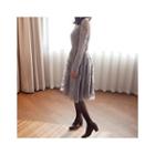 Sheer-yoke Laced A-line Dress