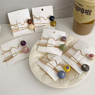 Set Of 2 : Alloy Hair Clip (assorted Designs)
