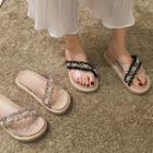 Faux Pearl Transparent Slide Sandals