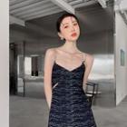 Chain Strap Sequined A-line Dress