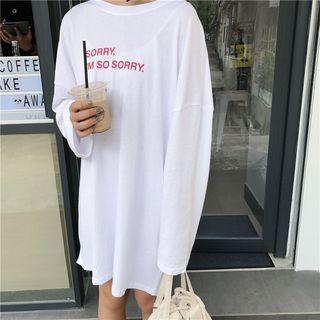 Lettering Loose-fit Long-sleeve T-shirt