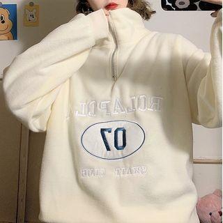 Loose-fit Half-zip Printed Sweatshirt