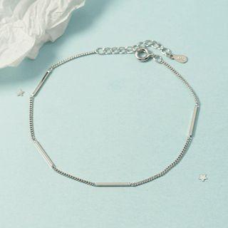 Alloy Bar Bracelet Silver - One Size