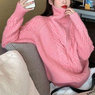 Plain Turtle Neck Long Sleeve Sweater