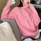 Plain Turtle Neck Long Sleeve Sweater