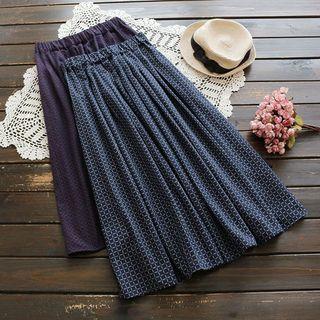 Check Long Skirt