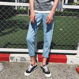 Crown Embroidered Slim Fit Jeans