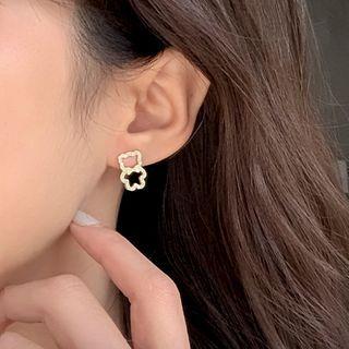 Bear Rhinestone Earring 1 Pair - Gold - One Size