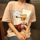 Panel Print Short-sleeve T-shirt
