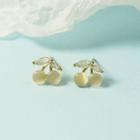 Rhinestone Cherry Stud Earring 1 Pair - Gold - One Size