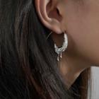 Melting Alloy Open Hoop Earring 1 Pair - Silver - One Size