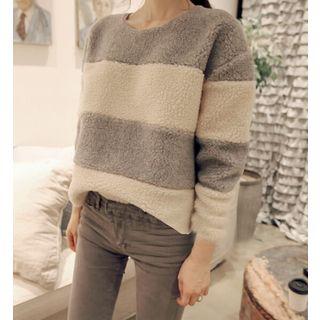 Striped Fleece Pullover