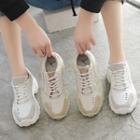 Genuine Leather Lace-up Platform Sneakers