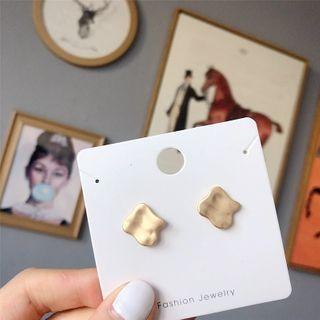 Irregular Matte Alloy Earring 925 Sterling Silver - Stud Earrings - 1 Pair - As Shown In Figure - One Size