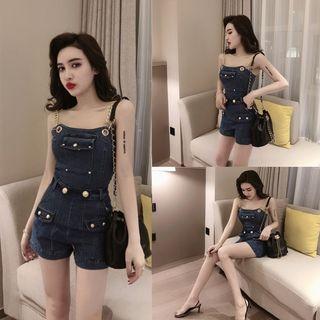 Chained Strappy Denim Playsuit
