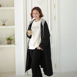 Two-tone Long Zip Hoodie