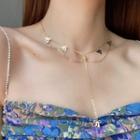 Bow Layered Necklace As Shown In Figure - One Size