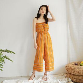 Ruffle-detail Pattern Jumpsuit