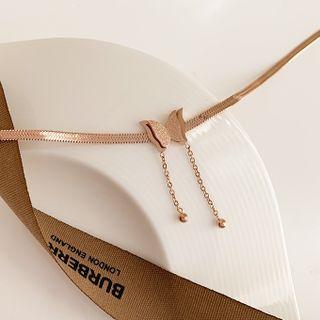 Butterfly Snake Chain Necklace Gold - One Size