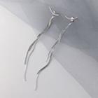 925 Sterling Silver Fringed Earring 1 Pair - Back Earring - Silver - One Size
