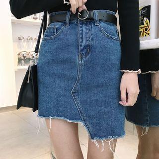 Denim Irregular A-line Skirt