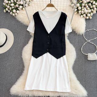 Inset Vest T-shirtdress