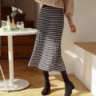 Patterned Long Knit Skirt