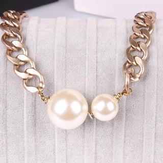 Faux-pearl Chain Necklace