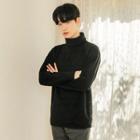 Turtle-neck Raglan-sleeve Napped Top