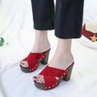 Chunky-heel Platform Slide Sandals