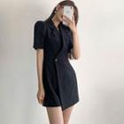 Short-sleeve One Buttoned Playsuit