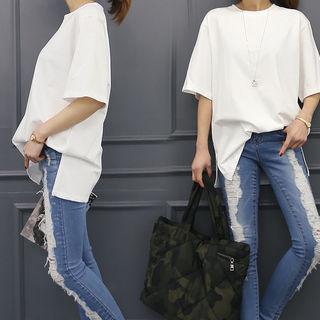 Colored Round-neck Boxy-fit T-shirt